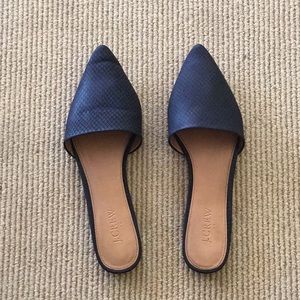 Black Embossed J. Crew Factory Mule Slides